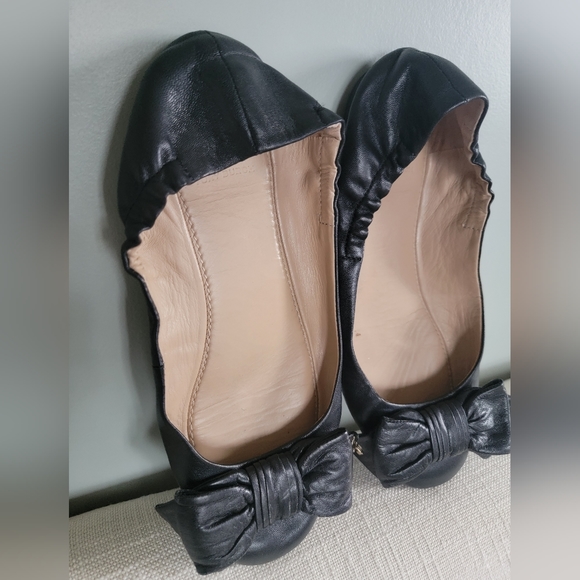 Tory Burch Black Leather Balet Flats - Picture 11 of 12